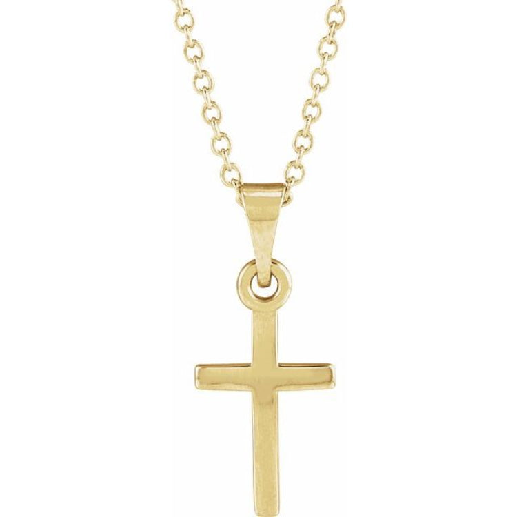 18K Yellow Gold-Plated Sterling Silver Cross 18" Necklace 18K Yellow Gold-Plated Sterling Silver Cross 18" Necklace