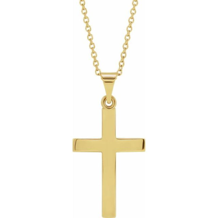 18K Yellow Gold-Plated Sterling Silver Cross 18" Necklace 18K Yellow Gold-Plated Sterling Silver Cross 18" Necklace