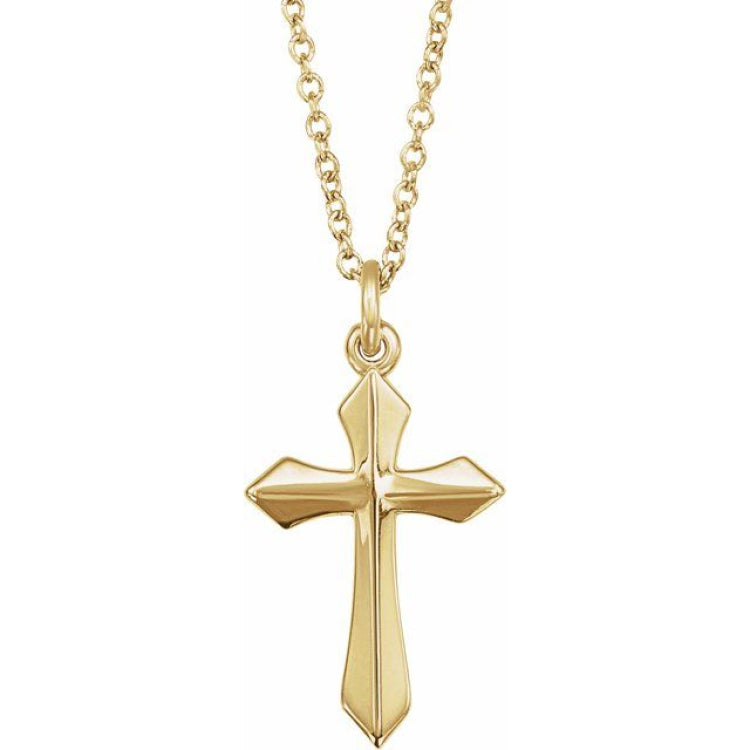 18K Yellow Gold-Plated Sterling Silver Cross 18" Necklace 18K Yellow Gold-Plated Sterling Silver Cross 18" Necklace