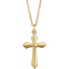 18K Yellow Gold-Plated Sterling Silver Cross 18" Necklace 18K Yellow Gold-Plated Sterling Silver Cross 18" Necklace