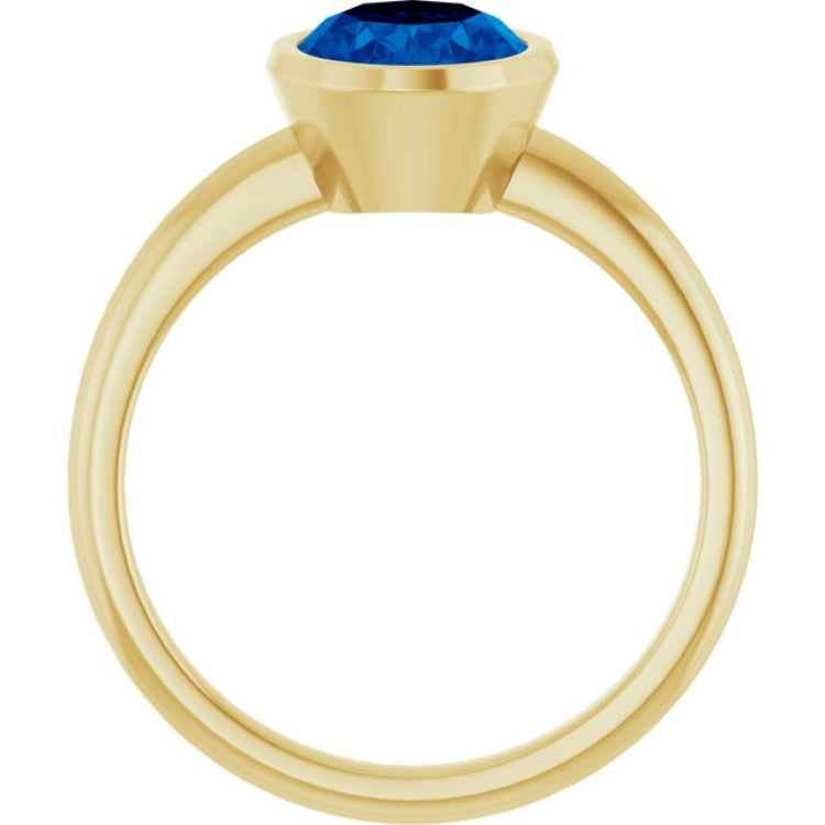 14K Yellow Lab-Grown Blue Sapphire Ring 14K Yellow Lab-Grown Blue Sapphire Ring