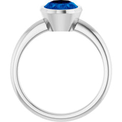Platinum Lab-Grown Blue Sapphire Ring Platinum Lab-Grown Blue Sapphire Ring