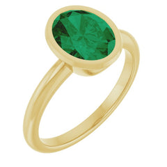 14K Yellow Lab-Grown Emerald Ring 14K Yellow Lab-Grown Emerald Ring