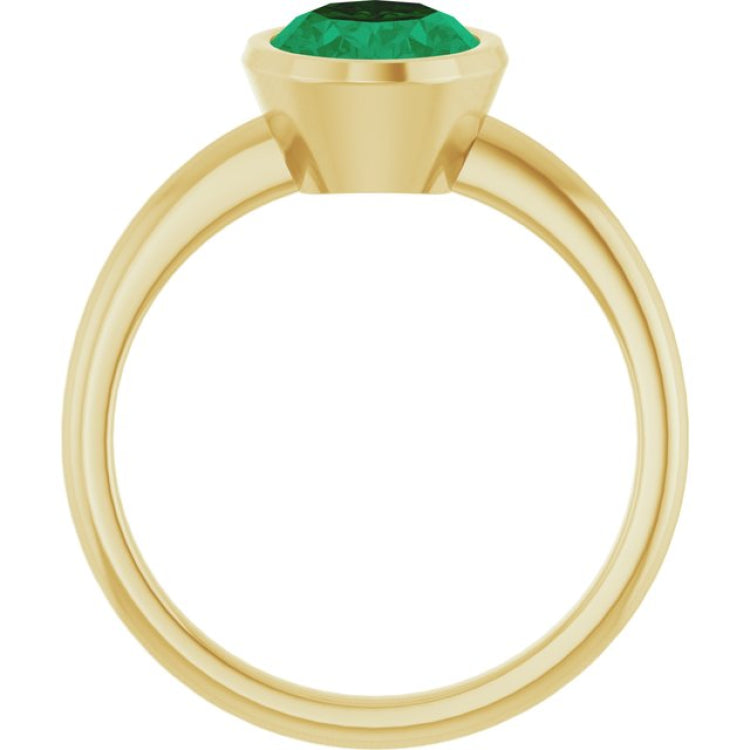 14K Yellow Lab-Grown Emerald Ring 14K Yellow Lab-Grown Emerald Ring