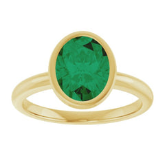 14K Yellow Lab-Grown Emerald Ring 14K Yellow Lab-Grown Emerald Ring
