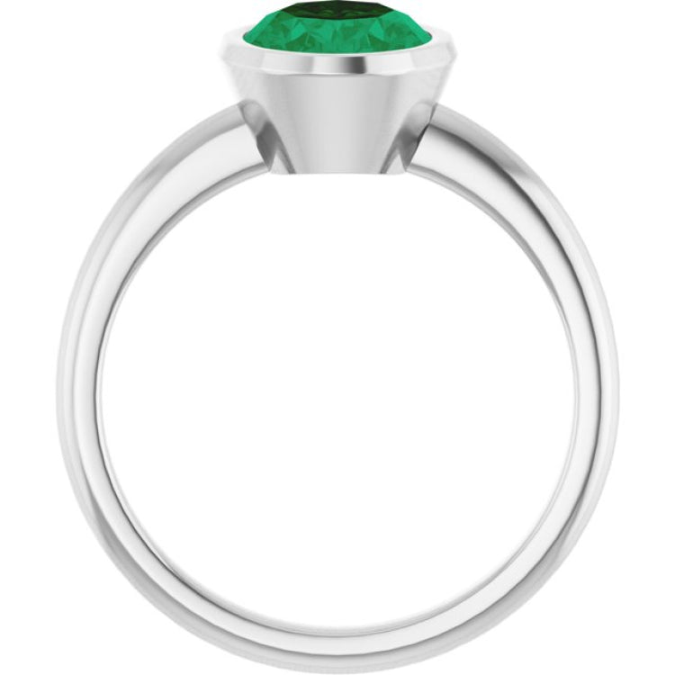Platinum Lab-Grown Emerald Ring Platinum Lab-Grown Emerald Ring