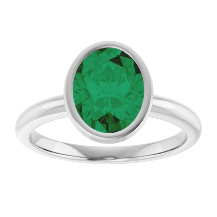 Platinum Lab-Grown Emerald Ring Platinum Lab-Grown Emerald Ring