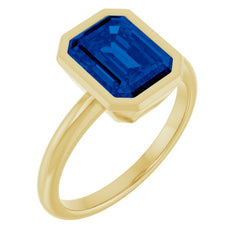 14K Yellow Lab-Grown Blue Sapphire Ring 14K Yellow Lab-Grown Blue Sapphire Ring