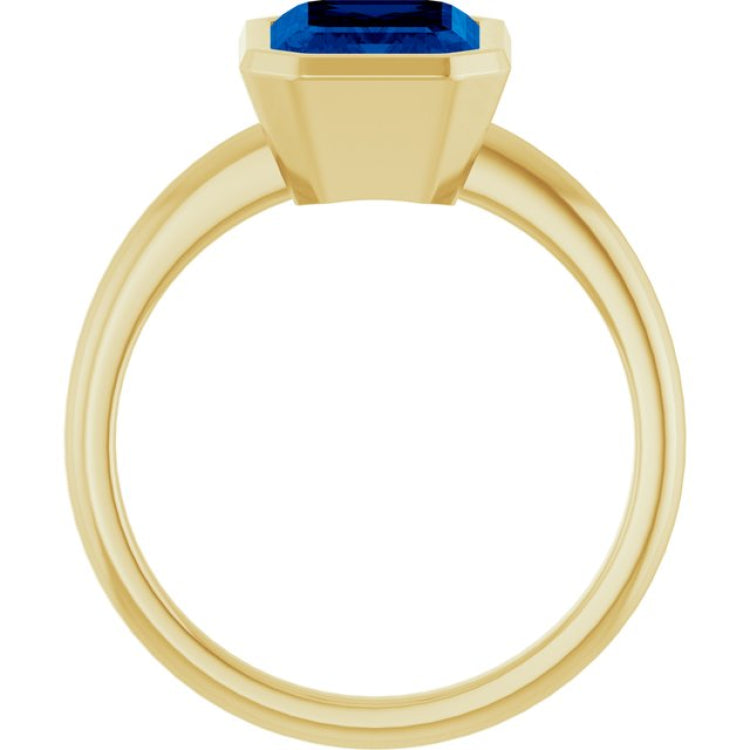 14K Yellow Lab-Grown Blue Sapphire Ring 14K Yellow Lab-Grown Blue Sapphire Ring