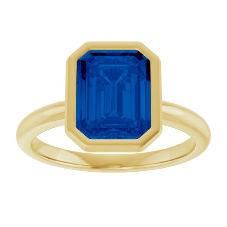 14K Yellow Lab-Grown Blue Sapphire Ring 14K Yellow Lab-Grown Blue Sapphire Ring