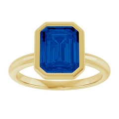 14K Yellow Lab-Grown Blue Sapphire Ring 14K Yellow Lab-Grown Blue Sapphire Ring