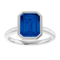 Platinum Lab-Grown Blue Sapphire Ring Platinum Lab-Grown Blue Sapphire Ring