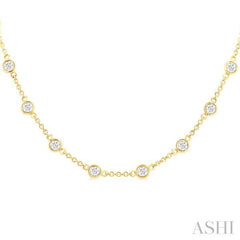 2 Ctw Bezel Set Round Cut Diamond Station Necklace in 14K Yellow Gold 2 Ctw Bezel Set Round Cut Diamond Station Necklace in 14K Yellow Gold