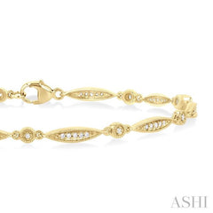 1/4 Ctw Marquise Link Round Cut Diamond Fashion Bracelet in 10K Yellow Gold 1/4 Ctw Marquise Link Round Cut Diamond Fashion Bracelet in 10K Yellow Gold