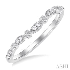 1/20 ctw Marquise Link Round Cut Diamond Wedding Band in 14K White Gold 1/20 ctw Marquise Link Round Cut Diamond Wedding Band in 14K White Gold