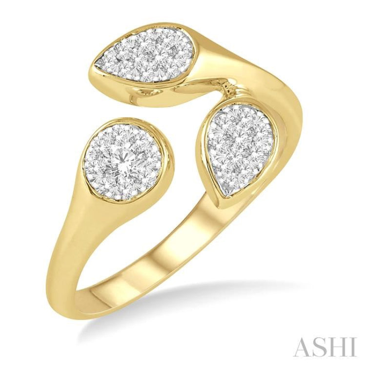 1/3 Ctw Lovebright Open Center Mixed Shape Mounts Round Cut Diamond Fashion Ring in 10K Yellow and White Gold 1/3 Ctw Lovebright Open Center Mixed Shape Mounts Round Cut Diamond Fashion Ring in 10K Yellow and White Gold