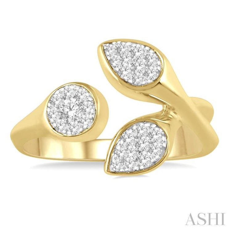 1/3 Ctw Lovebright Open Center Mixed Shape Mounts Round Cut Diamond Fashion Ring in 10K Yellow and White Gold 1/3 Ctw Lovebright Open Center Mixed Shape Mounts Round Cut Diamond Fashion Ring in 10K Yellow and White Gold