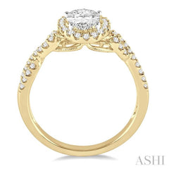 1/2 Ctw Oval Cut Diamond Ladies Engagement Ring with 1/3 Ct Oval Cut Center Stone in 14K Yellow and White Gold 1/2 Ctw Oval Cut Diamond Ladies Engagement Ring with 1/3 Ct Oval Cut Center Stone in 14K Yellow and White Gold