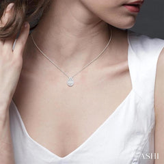 1/6 Ctw Petite Bezel Set Pear Shape Fusion Baguette and Round Cut Diamond Fashion Pendant With Chain in 10K White Gold 1/6 Ctw Petite Bezel Set Pear Shape Fusion Baguette and Round Cut Diamond Fashion Pendant With Chain in 10K White Gold