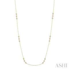 1 Ctw Round Cut Diamond Station Necklace in 14K Yellow Gold 1 Ctw Round Cut Diamond Station Necklace in 14K Yellow Gold