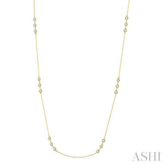 1 Ctw Round Cut Diamond Station Necklace in 14K Yellow Gold 1 Ctw Round Cut Diamond Station Necklace in 14K Yellow Gold