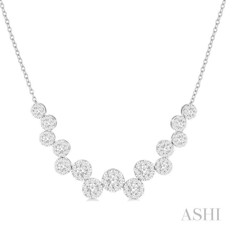 3 Ctw Lovebright Circular Zig-Zag Round Cut Diamond Fashion Necklace in 14K White Gold 3 Ctw Lovebright Circular Zig-Zag Round Cut Diamond Fashion Necklace in 14K White Gold