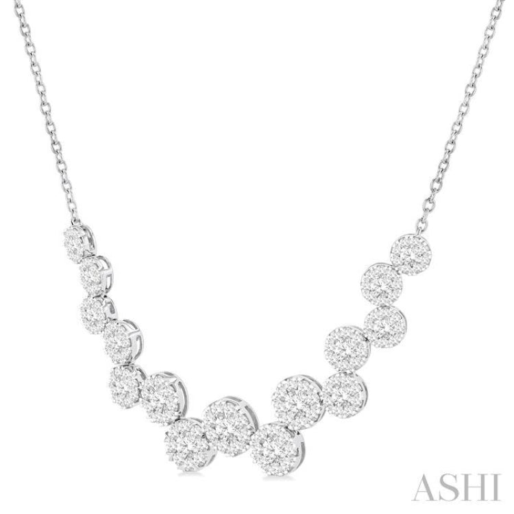 3 Ctw Lovebright Circular Zig-Zag Round Cut Diamond Fashion Necklace in 14K White Gold 3 Ctw Lovebright Circular Zig-Zag Round Cut Diamond Fashion Necklace in 14K White Gold