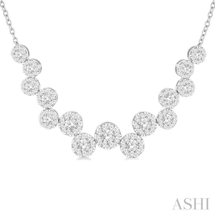 3 Ctw Lovebright Circular Zig-Zag Round Cut Diamond Fashion Necklace in 14K White Gold 3 Ctw Lovebright Circular Zig-Zag Round Cut Diamond Fashion Necklace in 14K White Gold