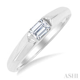 1/3 Ctw East-West Set Emerald Cut Diamond Solitaire Fashion Ring in 14K White Gold