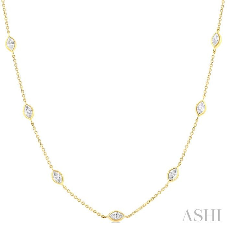 2 Ctw Marquise Cut Diamond Fashion Necklace in 14K Yellow Gold 2 Ctw Marquise Cut Diamond Fashion Necklace in 14K Yellow Gold