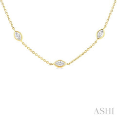 2 Ctw Marquise Cut Diamond Fashion Necklace in 14K Yellow Gold 2 Ctw Marquise Cut Diamond Fashion Necklace in 14K Yellow Gold