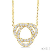 1/4 Ctw Trinity Round Cut Diamond Fashion Pendant With Chain in 10K Yellow Gold
