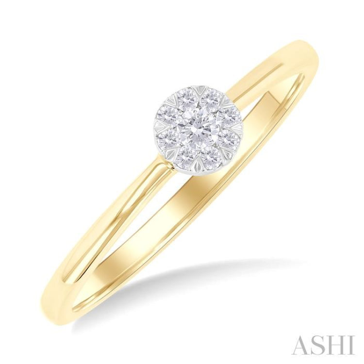 1/10 Ctw Lovebright Petite Round Shape Round Cut Diamond Fashion Ring in 10K Yellow Gold 1/10 Ctw Lovebright Petite Round Shape Round Cut Diamond Fashion Ring in 10K Yellow Gold