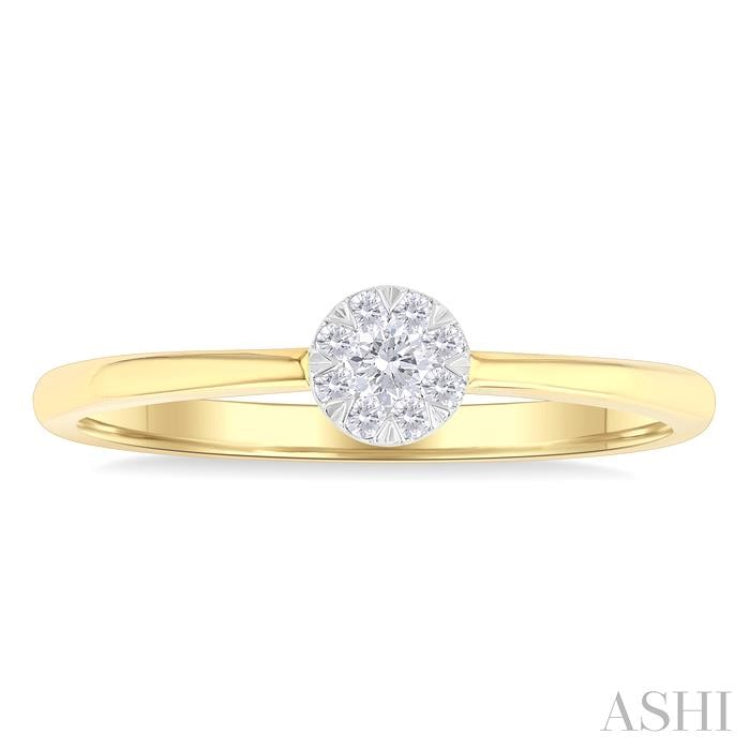 1/10 Ctw Lovebright Petite Round Shape Round Cut Diamond Fashion Ring in 10K Yellow Gold 1/10 Ctw Lovebright Petite Round Shape Round Cut Diamond Fashion Ring in 10K Yellow Gold