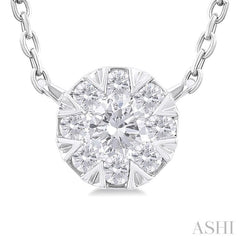 1/10 Ctw Lovebright Petite Round Shape Round Cut Diamond Fashion Pendant With Chain in 10K White Gold 1/10 Ctw Lovebright Petite Round Shape Round Cut Diamond Fashion Pendant With Chain in 10K White Gold