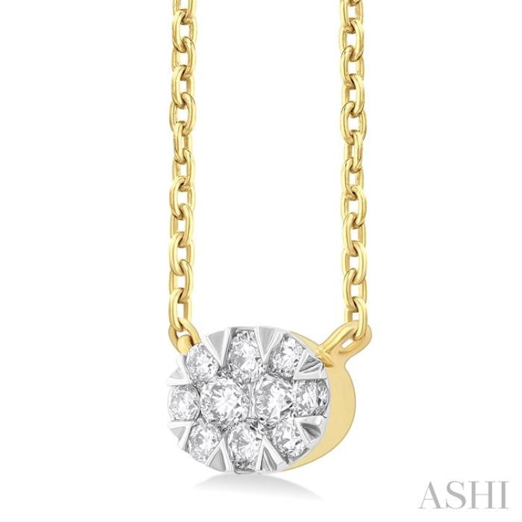 1/10 Ctw Lovebright Petite East-West Set Oval Shape Round Cut Diamond Fashion Pendant With Chain in 10K Yellow Gold 1/10 Ctw Lovebright Petite East-West Set Oval Shape Round Cut Diamond Fashion Pendant With Chain in 10K Yellow Gold