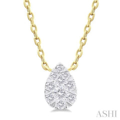 1/10 Ctw Lovebright Petite Pear Shape Round Cut Diamond Fashion Pendant With Chain in 10K Yellow Gold 1/10 Ctw Lovebright Petite Pear Shape Round Cut Diamond Fashion Pendant With Chain in 10K Yellow Gold