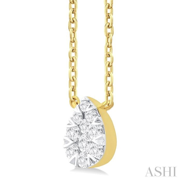 1/10 Ctw Lovebright Petite Pear Shape Round Cut Diamond Fashion Pendant With Chain in 10K Yellow Gold 1/10 Ctw Lovebright Petite Pear Shape Round Cut Diamond Fashion Pendant With Chain in 10K Yellow Gold