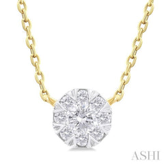 1/10 Ctw Lovebright Petite Round Shape Round Cut Diamond Fashion Pendant With Chain in 10K Yellow Gold 1/10 Ctw Lovebright Petite Round Shape Round Cut Diamond Fashion Pendant With Chain in 10K Yellow Gold