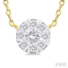 1/10 Ctw Lovebright Petite Round Shape Round Cut Diamond Fashion Pendant With Chain in 10K Yellow Gold 1/10 Ctw Lovebright Petite Round Shape Round Cut Diamond Fashion Pendant With Chain in 10K Yellow Gold