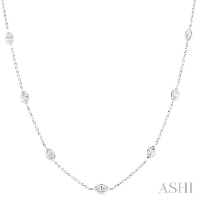 2 Ctw Marquise Cut Diamond Fashion Necklace in 14K White Gold 2 Ctw Marquise Cut Diamond Fashion Necklace in 14K White Gold