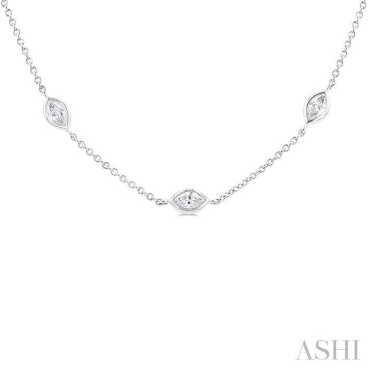 2 Ctw Marquise Cut Diamond Fashion Necklace in 14K White Gold 2 Ctw Marquise Cut Diamond Fashion Necklace in 14K White Gold