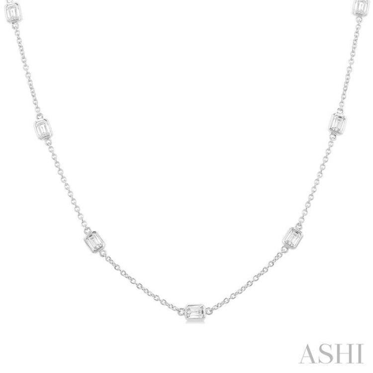 2 Ctw Emerald Cut Diamond Fashion Necklace in 14K White Gold 2 Ctw Emerald Cut Diamond Fashion Necklace in 14K White Gold