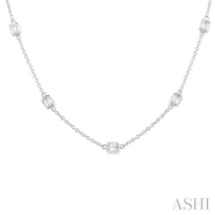 2 Ctw Emerald Cut Diamond Fashion Necklace in 14K White Gold 2 Ctw Emerald Cut Diamond Fashion Necklace in 14K White Gold
