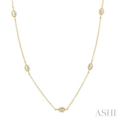 1/5 Ctw Mariner Link Round Cut Diamond Station Necklace in 14K Yellow Gold 1/5 Ctw Mariner Link Round Cut Diamond Station Necklace in 14K Yellow Gold