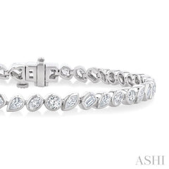 4 Ctw Mixed Diamond Cut Fashion Tennis Bracelet in 14K White Gold 4 Ctw Mixed Diamond Cut Fashion Tennis Bracelet in 14K White Gold