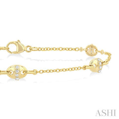 1/6 Ctw Mariner Link Station Round Cut Diamond Bracelet in 14K Yellow Gold 1/6 Ctw Mariner Link Station Round Cut Diamond Bracelet in 14K Yellow Gold
