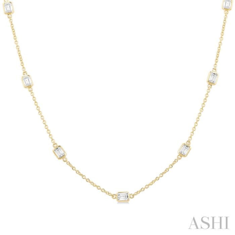 2 Ctw Emerald Cut Diamond Fashion Necklace in 14K Yellow Gold 2 Ctw Emerald Cut Diamond Fashion Necklace in 14K Yellow Gold