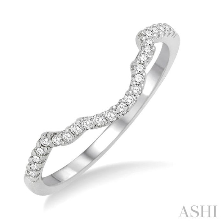 1/10 ctw Round Cut Diamond Wedding Band in 14K White Gold 1/10 ctw Round Cut Diamond Wedding Band in 14K White Gold