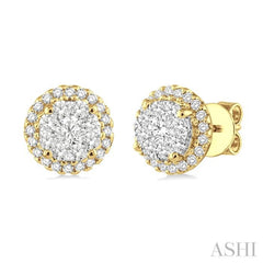 3/4 Ctw Lovebright Round Cut Diamond Earrings in 14K Yellow and White Gold 3/4 Ctw Lovebright Round Cut Diamond Earrings in 14K Yellow and White Gold